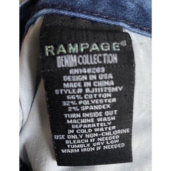 Rampage Skinny Jeans Size 5 Juniors Y2k Roses Embroidered Ankle Length Mid Rise - Picture 6 of 7